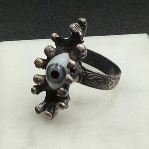 Gothic Eye 925 Sterling Silver Eye Ring #M13 adjustable size 8
